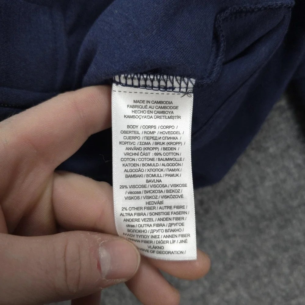 Polo Ralph Lauren Sweatshirt Mens XL Blue Full Zip Mock Neck‎ Pony Logo Viscose